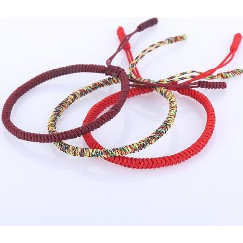 New Arrival Jewelry Fashion Cute Lucky Handmade Buddhist Knots Rope Bracelet Tibetan Infinity Charm Chain Bracelet