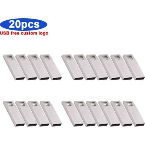 Bulk 20pcs Free Custom Logo Pen Drive Metal Pendrive 32GB 128GB 16GB High Speed Usb Flash Drive 16GB 32gb 64GB Usb Memory Disk