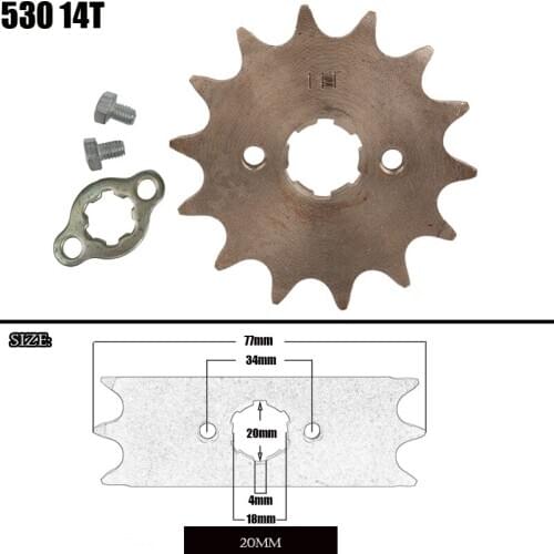 Front Engine Sprocket 530 14T 20mm For 530 Chain With Locker Motorcycle Dirt Bike PitBike ATV Quad Parts