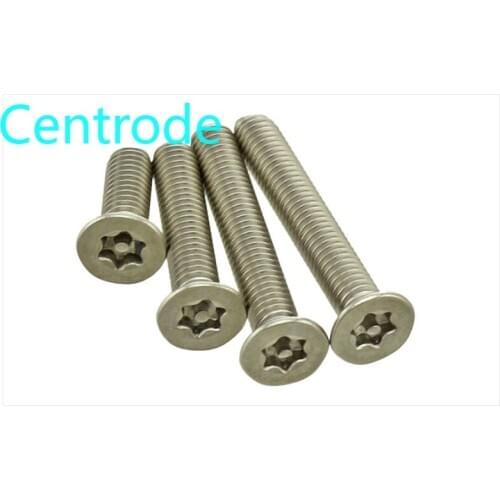 Countersunk head plum blossom screw with column 304 stainless steel flat head anti-theft screw with needle M3-M6 10pcs