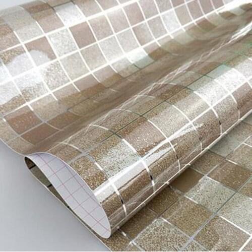 Mosaic 5 Colors Aluminum Foil Self-adhensive Anti Oil Wallpaper for Kitchen High Temperature resistant 45x100cm Adhesive Decor