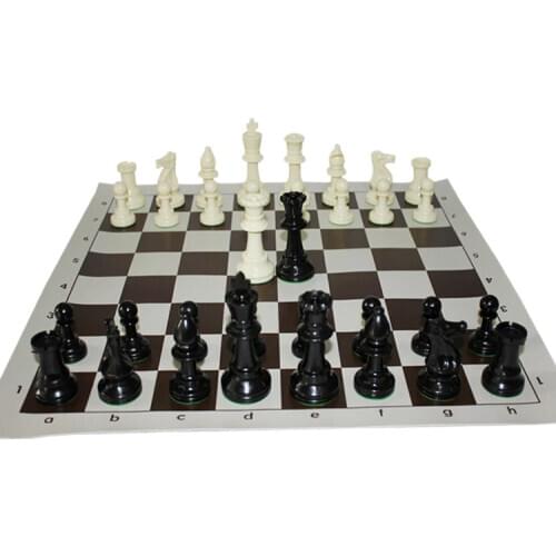 Hot Top Grade International Standard Chess Game Competition King 97mm Large Plastic Chess Set With Chessboard 4 Queen Board Game
