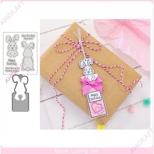 Rabbit Stamp and Metal Cutting Dies for DIY Scrapbooking Photo Album Decorative Embossing Paper Card Crafts Die 2021
