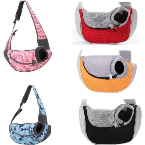 Pet Sling Puppy Dog Cat Sling Carrier Bag Hands Free With Adjustable Padded Strap Front Pouch Single Shoulder Bag Carrying Tote