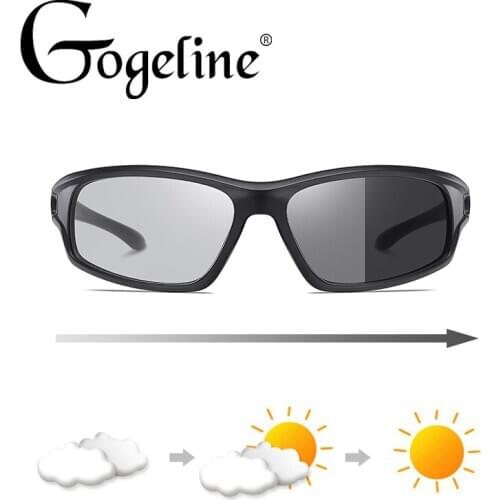 Square Photochromic Sunglasses Men Polarized Night Vision Chameleon Discoloration Driving Sun glasses for male Sports sunglasses