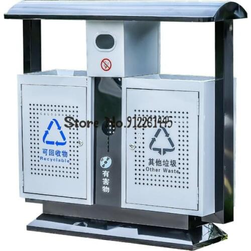 Outdoor Trash Can, Large Stainless Steel, Scenic Area, Three Or Four Classification Outdoor Sanitation Bins