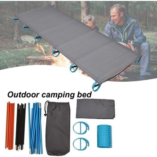 Outdoor Folding Bed Camping Mat Compact Folding Bed Outdoor Ultralight Tent Bed Camping Cots Suitable for Camp, Office, Home Use