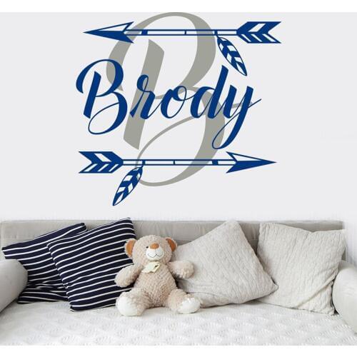 YOYOYU Custom Name Vinyl Wall Sticker Kids Room Arrow Removeable Decal Bedroom Nursery Home Decorative Art Poster ZX430