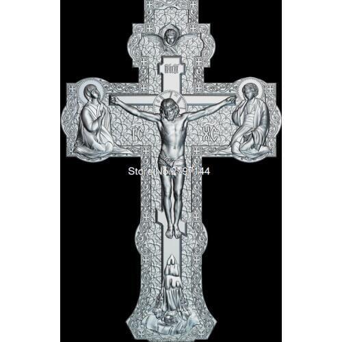 High quality New 3D model for cnc Cross_V2 3D carved figure sculpture machine in STL file Religion