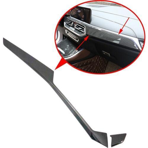 Carbon Fiber Dashboard Air Vent Outlet Central Trim Cover Frame Protect Fit For BMW X5 G05 2019 2020 Accessories