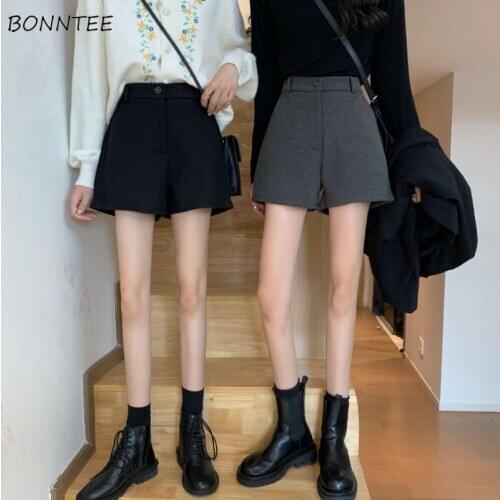 Shorts Women Loose Autumn Student All-match Casual Korean Style Fashion Prevalent Feminino Trousers Simple High Waist New Soft