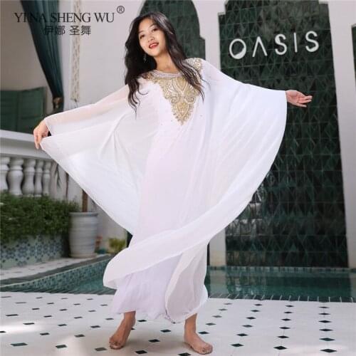 Dance Tribal Exercise Robe Belly Dance Oriental Costume New for Women Stage Performance Suit Sling Dress Dance Long Dress New