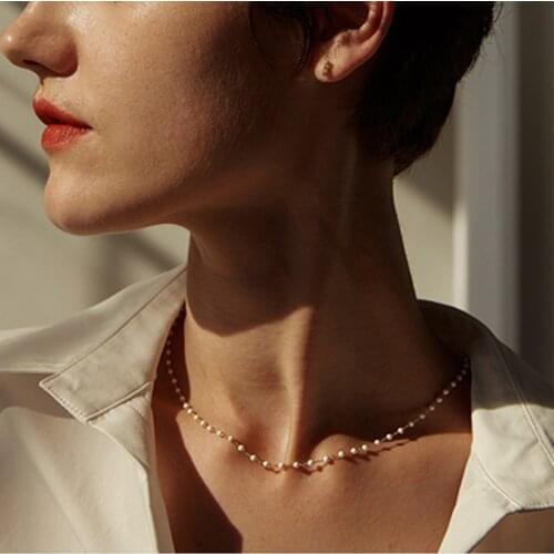 Beaded Choker Pearl Necklace For Women Gold Chain Necklaces Pendant Collar Chokers Chains Bead Necklace Women Jewelry 2021