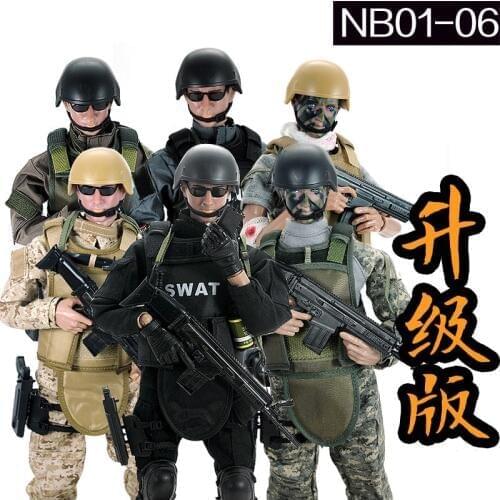 1Pcs 1/6 Scale(12" & 30cm Height) SWAT Soldier Action Toys Figure Dolls With Retail Box