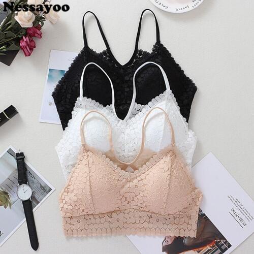 1PC Wireless Padded Seamless Push Up Bras Ultra Strap Padded Bras Ladies Sexy Bra Women Lace Bralette BH Sexy Lingerie Underwear