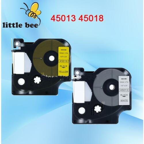 2Pcs Mixed DYMO D1 tapes 12mm 45013 45018 compatible dymo label manager printer