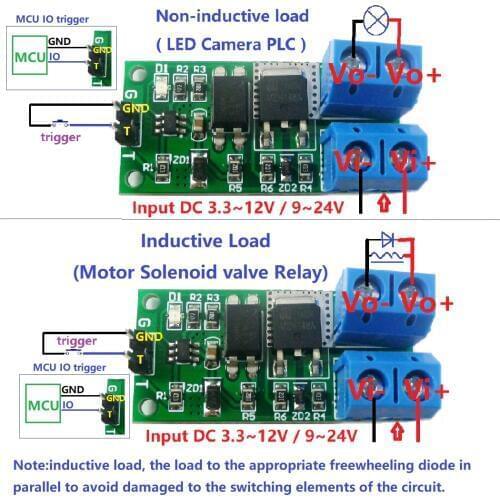 3.3V-24V 8A Isolation Flip-Flop Latch Switch Module Bistable single button LED Relay Solenoid valve