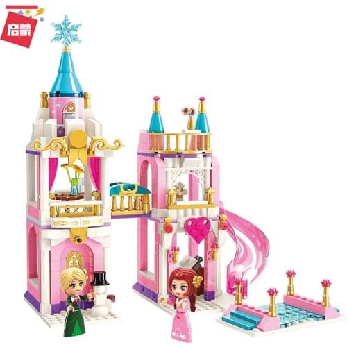 405Pcs Building Blocks 2615 Snowflake Viewing Building, Small Particles, Assembling and Inserting Toys, Princess Gifts