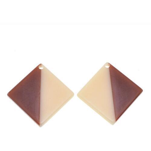 5pcs/lot New Creative Resin Square Patchwork Connectors Charms For DIY Earrings Necklaces Jewelry Making Acrylic Beads with Hole