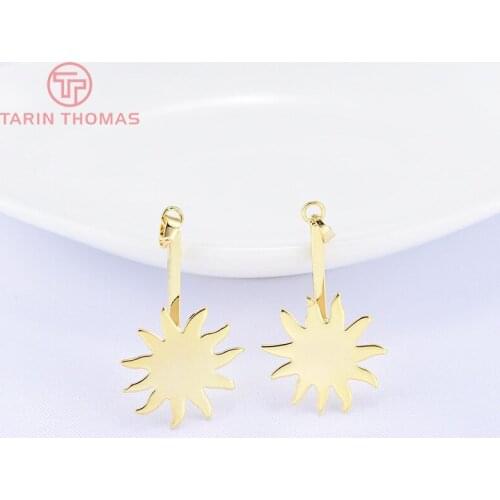 149 150) 6PCS 45x23MM 24K Gold Color Plated Butterfly Sun Flower Pendants Charms High Quality DIY Jewelry Making Findings