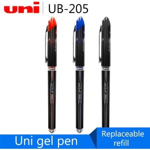 6pcs UNI UB-205 Straight liquid gel pen Student exam large capacity Office Stationery Business Pens Water-based pen 0.5
