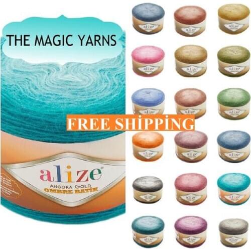 Alize Angora Gold Ombre Batik Yarn Cotton Sweater shawl cardigan dress knitting yarn premium cotton 150 gr 825 m %20 wool