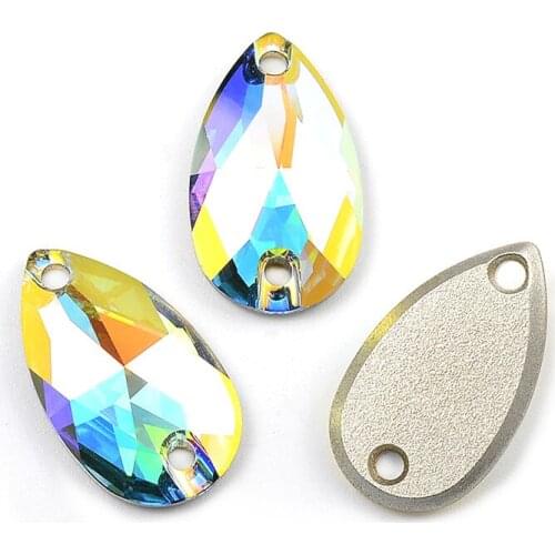 Austrian Crystal AB 3230 drop sewing stones 12mm pear shape for wedding garnments dress Decorations