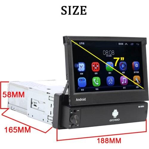 Car Radio MP5 Folded FM USB ISO AUX Android BT Bluetooth Telescopic Screen 1din HD Rear View Camera 7” GPS