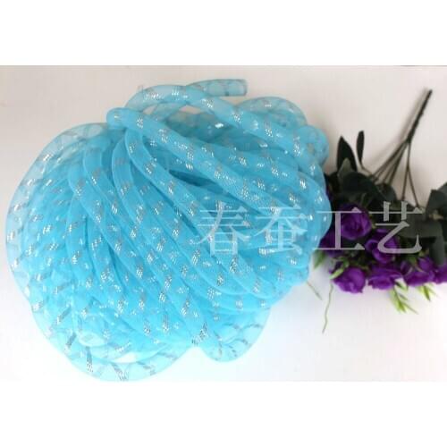 Free Shipping 16mm light blue Tubular Tube Crin Holiday light tube Braid Trimming 30 yard/lot