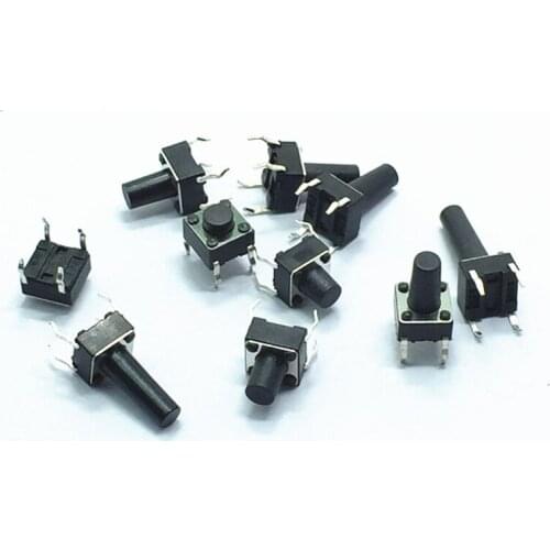 Free shipping 70pc Horizontal Button Switch kit 6*6*4.3/5/6/7/8/9/10 Micro Touch Button Tactile Switches Package 7Type*10pc