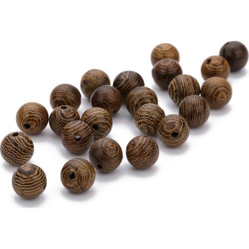 100pcs/lot Natural Striped Wooden Beads 8.5mm Round Wood Spacer Beads Fit for bracelet necklace DIY jewelry Making Findings