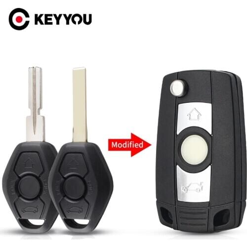 KEYYOU Modified Car Key Shell Case FOR BMW 1 3 5 6 7 Series SERIES Z3 Z4 X3 X5 M5 325i E38 E39 E46 3 Buttons Remote Key Shell