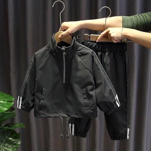 Childrens Wear Spring and Autumn Suit 2021 New Childrens Wear Sports Handsome Two-Piece Suit Kids Clothing Clothing For Boy