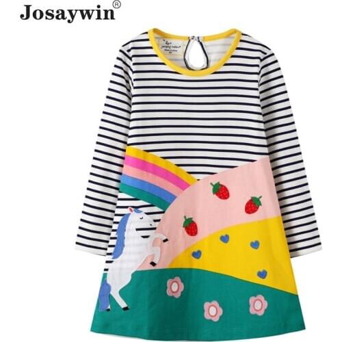 Josaywin Children Clothes Dress for Girls Baby Print Autumn Winter Girls Dress Beach Party Vestido Casual Girls Princess Dresses