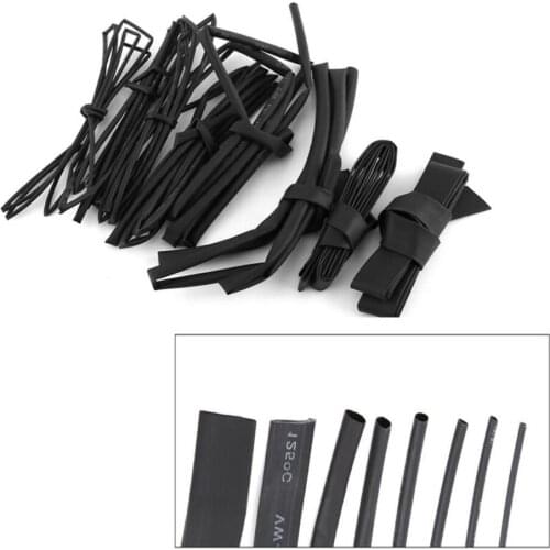 Dia 1mm 1.5mm 2mm 3mm 4mm 5mm 8mm 10mm 2 times heat shrink tube black wall pipe thick waterproof seal 1 meter