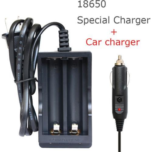 Hot selling dual path 18650 rechargeable battery charger with car charger free shipping