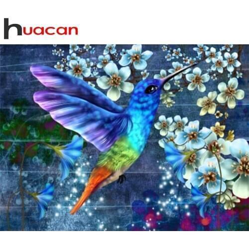 Huacan Full Square/round Diamond Painting Hummingbird 5d DIY Diamond Embroidery Mosaic Animal Handmade Gift