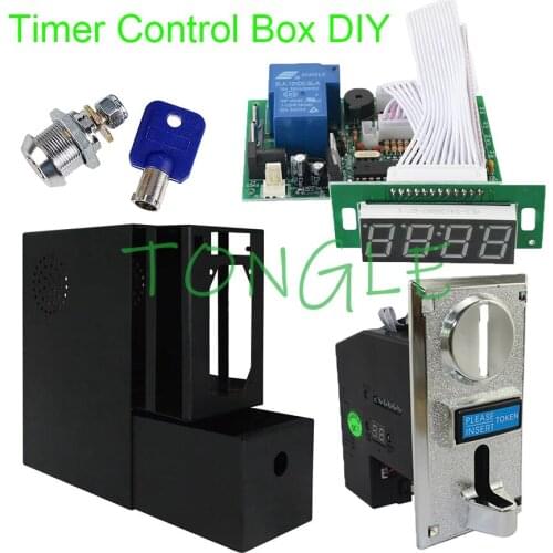 Arcade Parts Kit 616 Multi Coin Acceptor JY 15B Timer Board Time Control Metal Empty Cash Box for Massage Chair