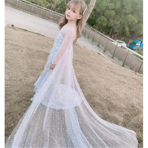 Girls Snow Queen Elsa Princess Costume Anna Child Birthday Party Dress