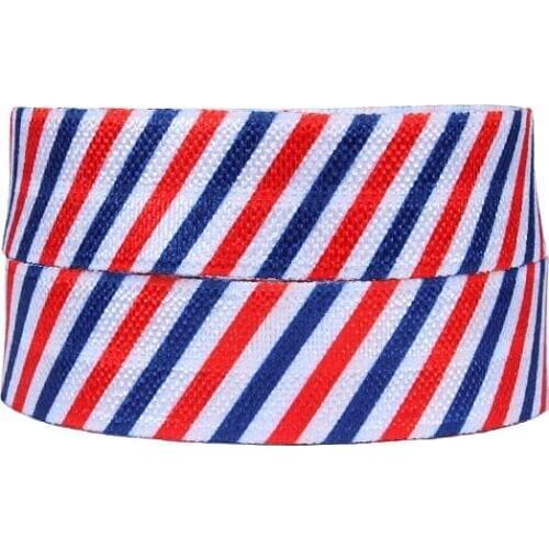 Flora Ribbons diagonal stripe patterns summer holiday foe fold over elastic for hair accessories