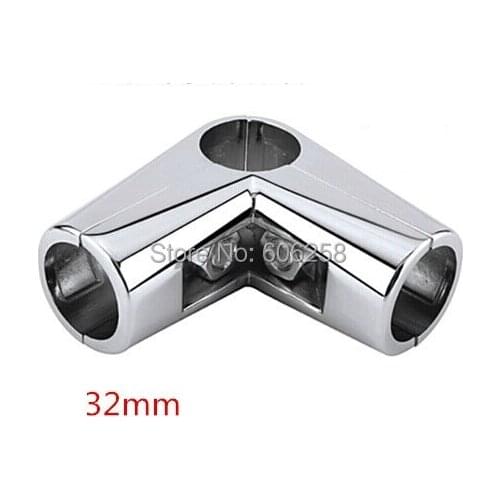 32mm Metal Drying Rack Pipe Fittings Alloy Tube Shelf L Three CH Connector 6PCS