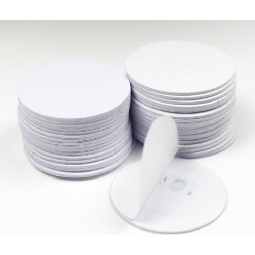 1pcs 13.56MHZ NFC Tags 1K S50 F08 ISO14443A Smart NFC Coin Card Dia 25mm With Adhesive Glue Sticker
