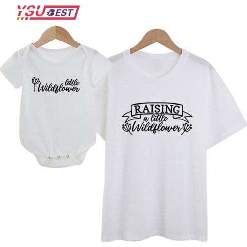 2021 Mom and Son Daughter Matching Clothes Family Look Summer Shirts Mama Little Boy Baby Bodysuit Rompers Mommy T shirt Set