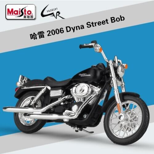 Maisto 1:18 Harley 2006 Dyna Street Bob Model Car Simulation Alloy Motorcycle Metal Toy Car Childrens Toy Gift Collection