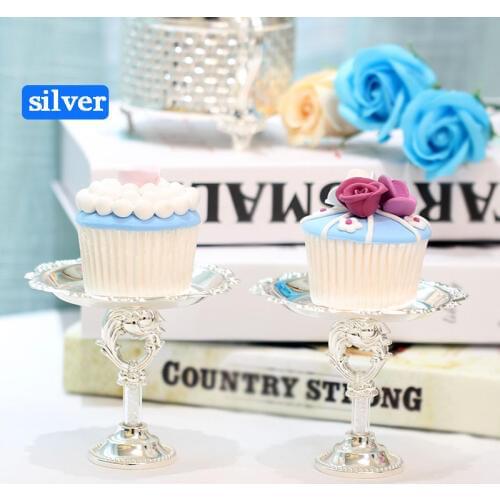 2 Piece Gold Silver Cake Stand Set Round Metal Cupcake Dessert Display Pedestal Wedding Party Display Cupcake stand