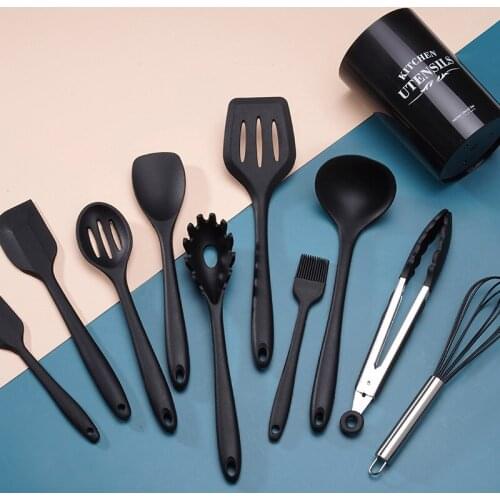 10/11PCS Silicone Kitchen Utensils Set Non-stick Cooking Tools Spoon Spatula Ladle Egg Beaters Tools Kitchen Gadget Accessories