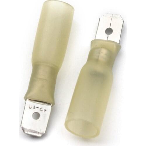 100Pcs 4.0-6.0mm2 Female/Male Heat Shrink Terminals Set Assorted Electrical Wiring Insulated Crimp Butt Spade Connector 12-10AWG