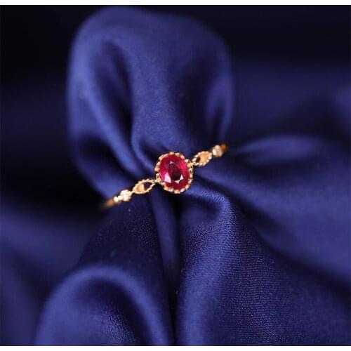 New original design oval faceted ruby opening adjustable ring winding creative light luxury charm women silver jewelry