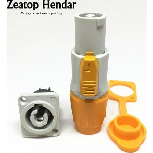 1Set New Waterproof 20A PowerCON Power Panel Mount Adapter True Locking Cable Connector IP65