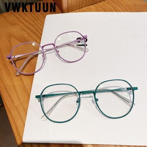 VWKTUUN Anti Blue Light Glasses Round Optical Glasses Frame Women Men Eyeglass Blue Light Blocking Glasses Computer Glasses